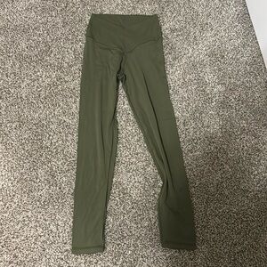 aerie army green crossover leggings, size medium